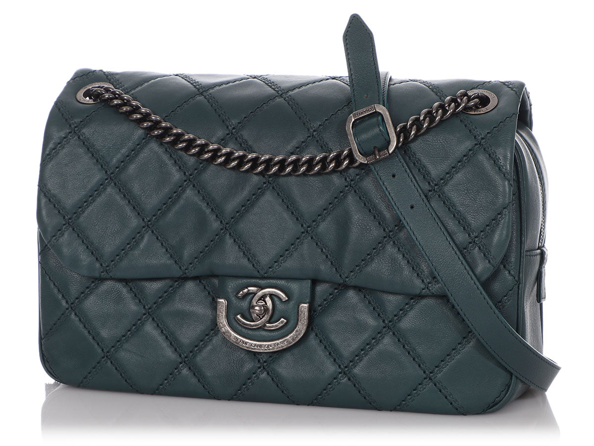 Chanel Vert Pétrole Quilted Calfskin Flap - Image 3