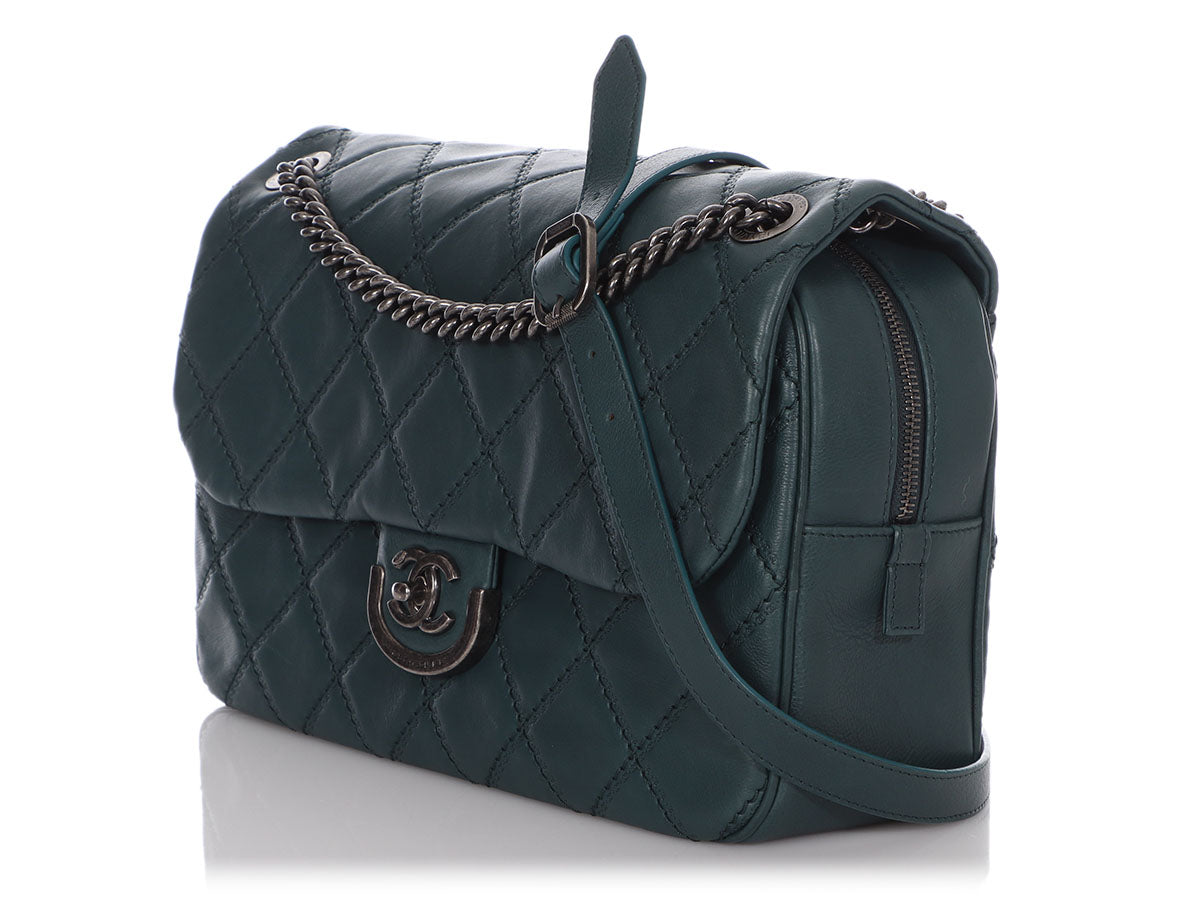 Chanel Vert Pétrole Quilted Calfskin Flap - Image 4