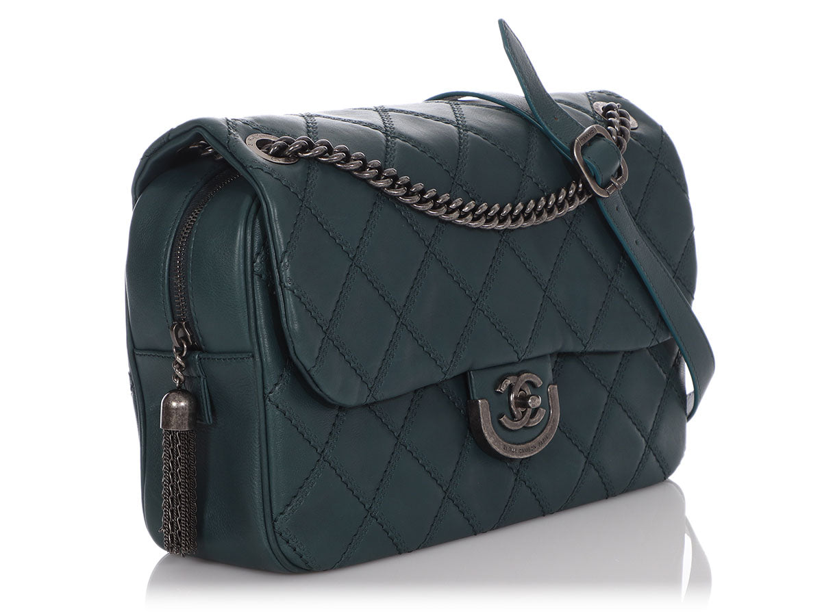 Chanel Vert Pétrole Quilted Calfskin Flap - Image 6