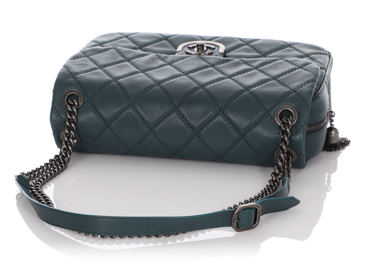 Chanel Vert Pétrole Quilted Calfskin Flap - Image 8