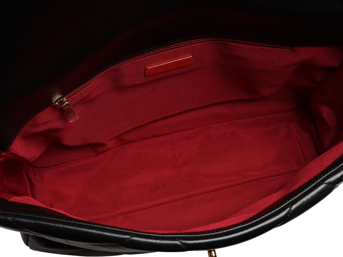 Chanel Maxi Black Quilted Goatskin 19 Flap - Image 9