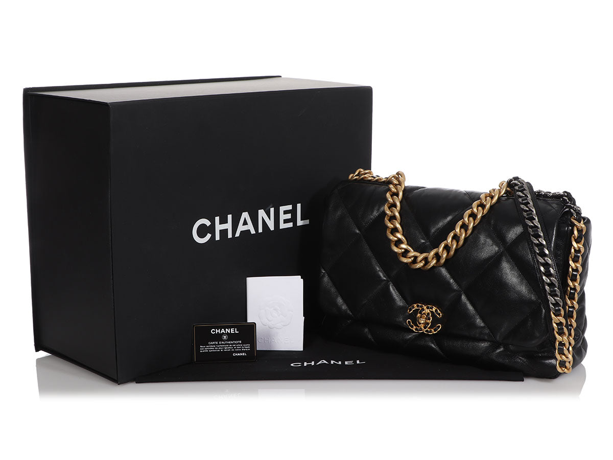 Chanel Maxi Black Quilted Goatskin 19 Flap - Image 2