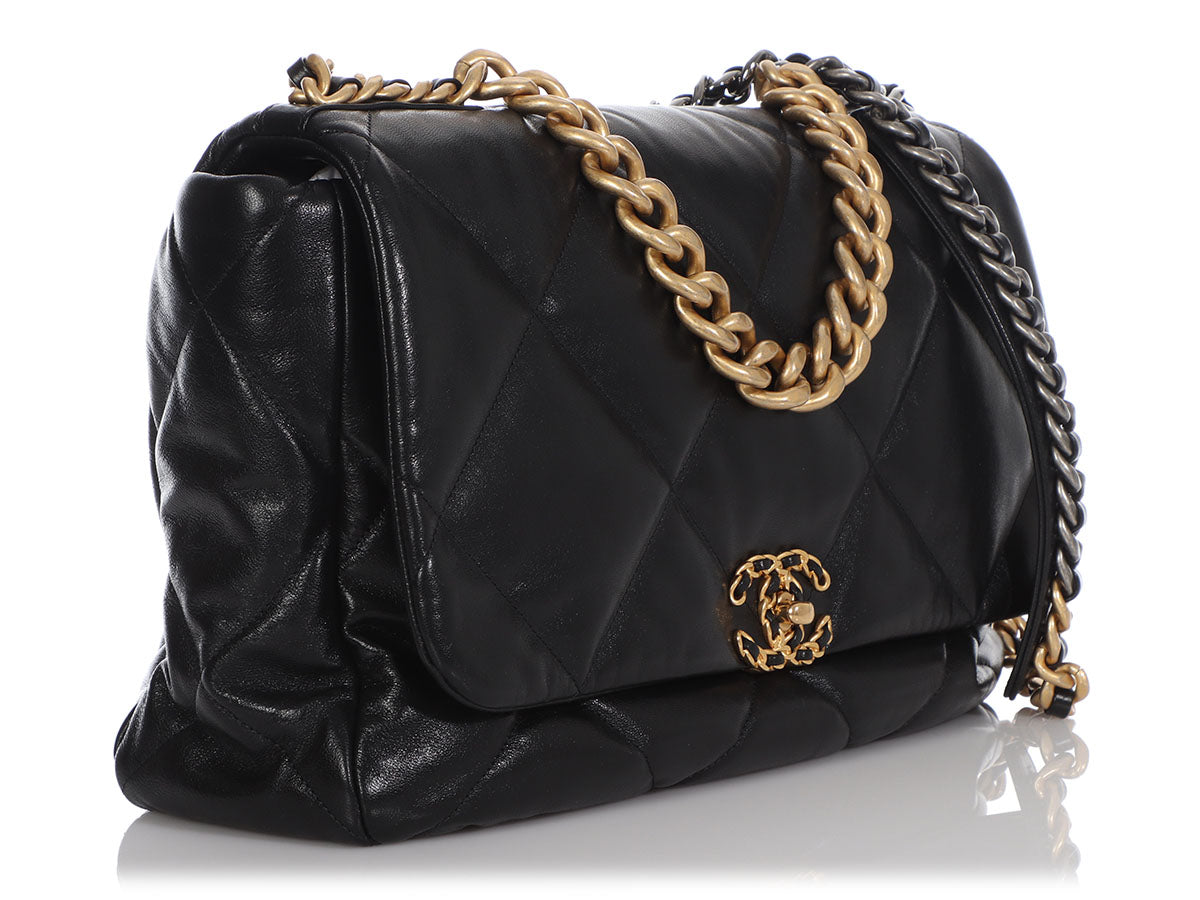 Chanel Maxi Black Quilted Goatskin 19 Flap - Image 6