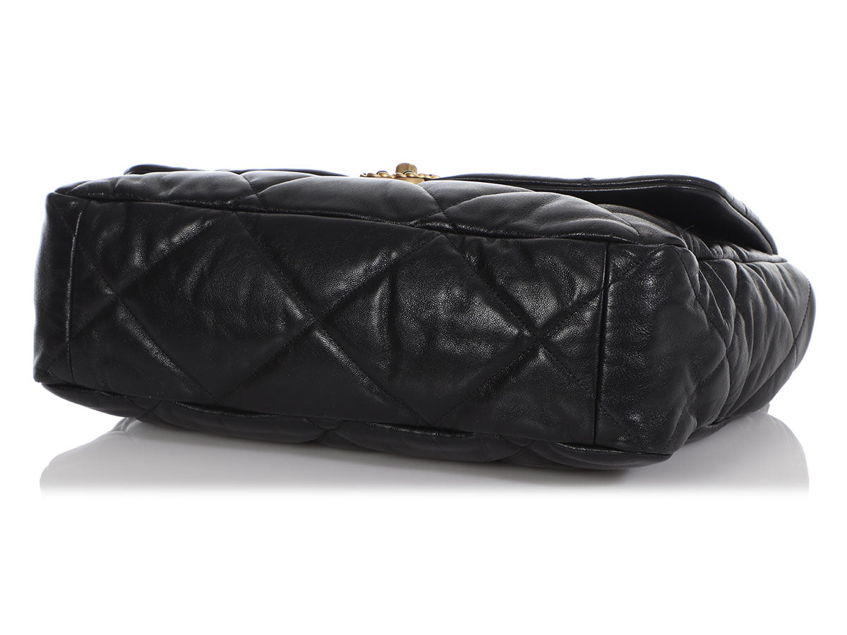 Chanel Maxi Black Quilted Goatskin 19 Flap - Image 7