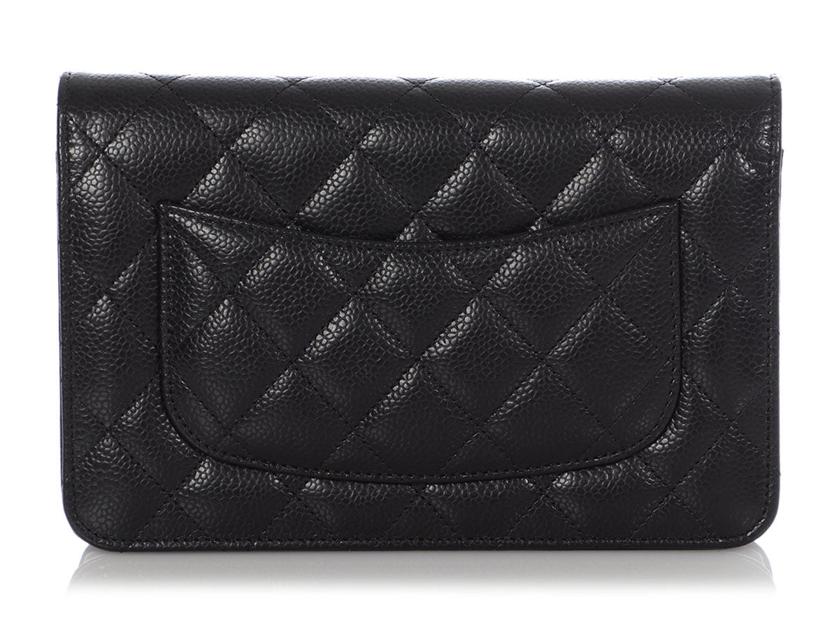 Chanel Black Quilted Caviar Wallet on Chain WOC - Image 5