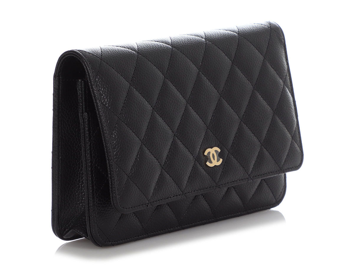 Chanel Black Quilted Caviar Wallet on Chain WOC - Image 6