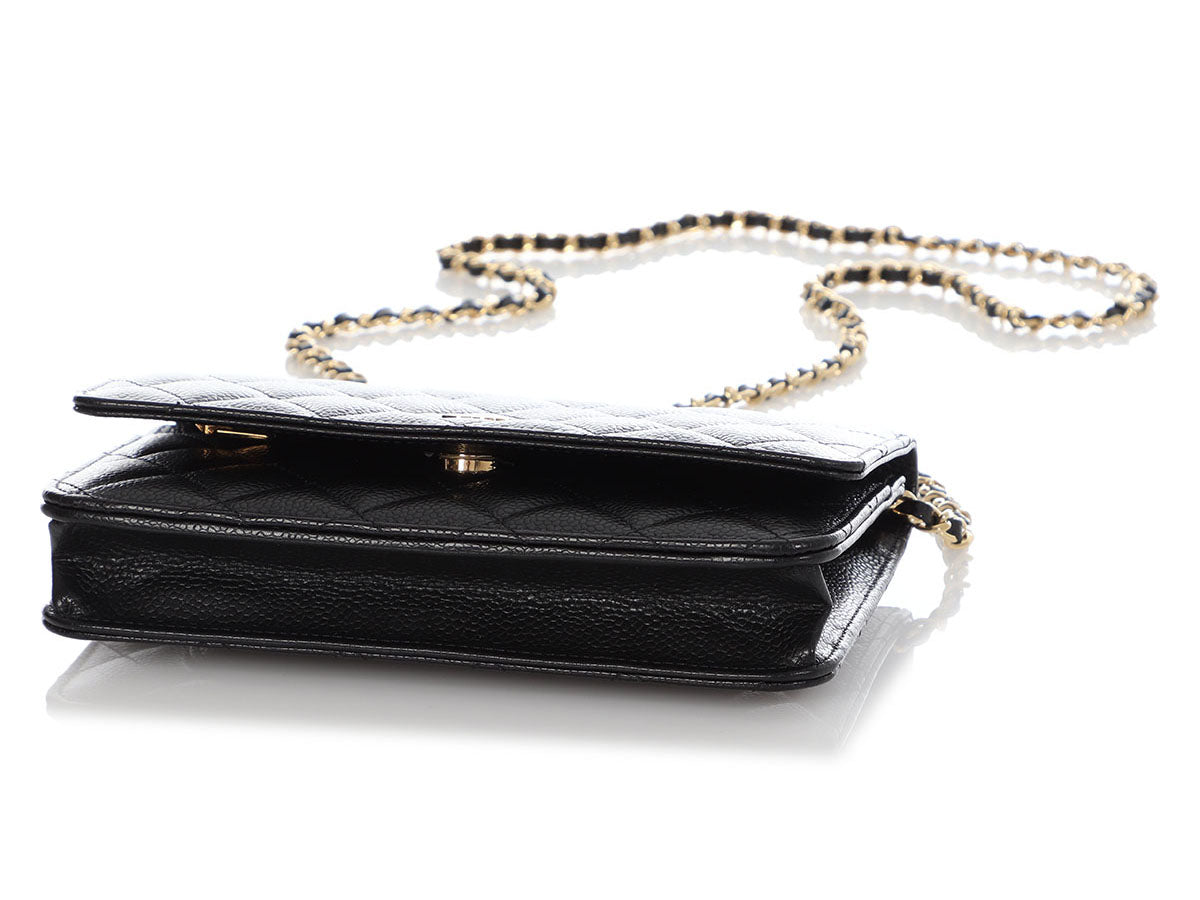 Chanel Black Quilted Caviar Wallet on Chain WOC - Image 7