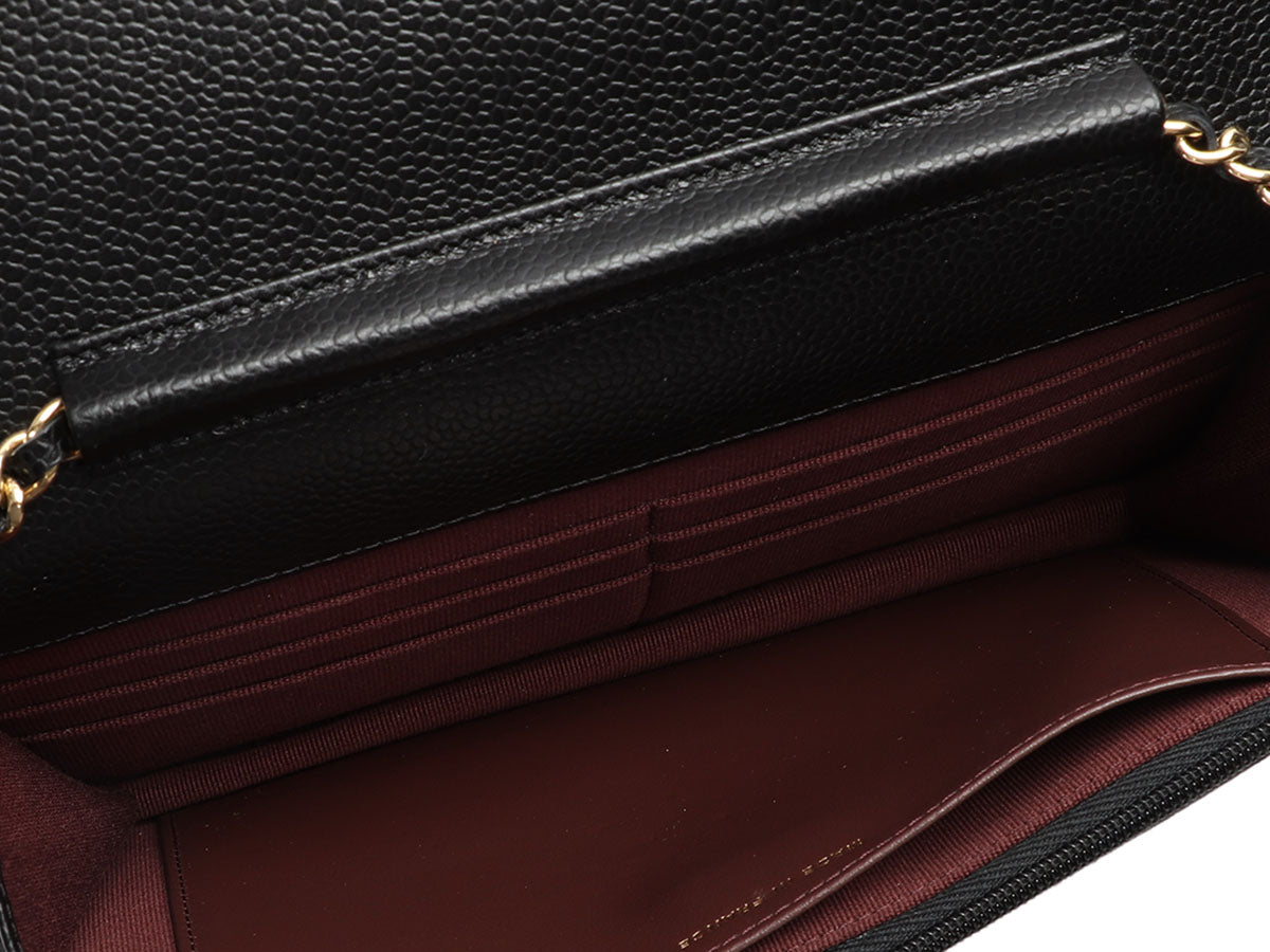 Chanel Black Quilted Caviar Wallet on Chain WOC - Image 9