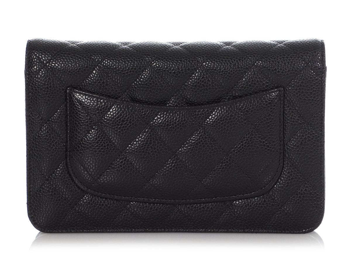 Chanel Black Quilted Caviar Wallet on Chain WOC - Image 5