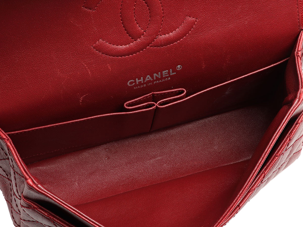 Chanel Medium/Large Red Quilted Caviar Classic Double Flap - Image 9