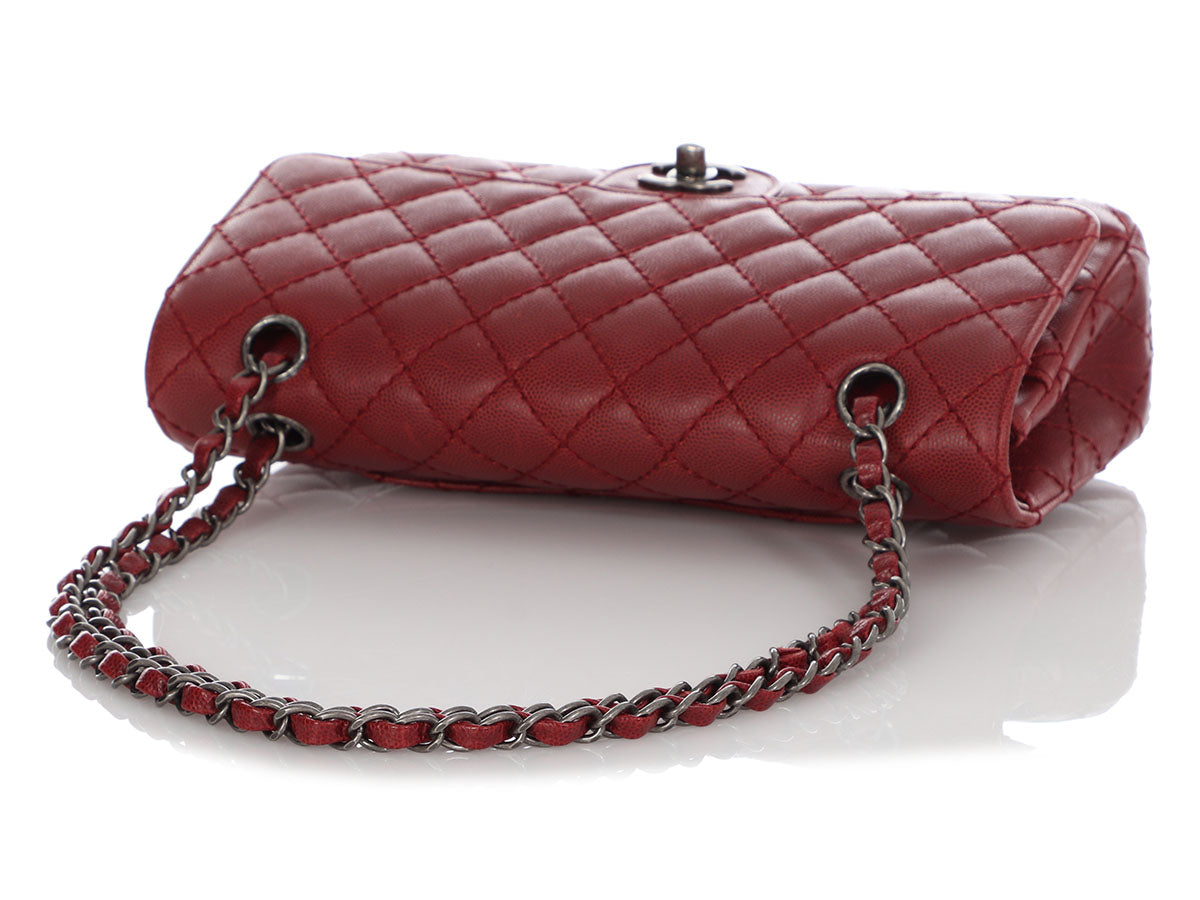 Chanel Medium/Large Red Quilted Caviar Classic Double Flap - Image 8
