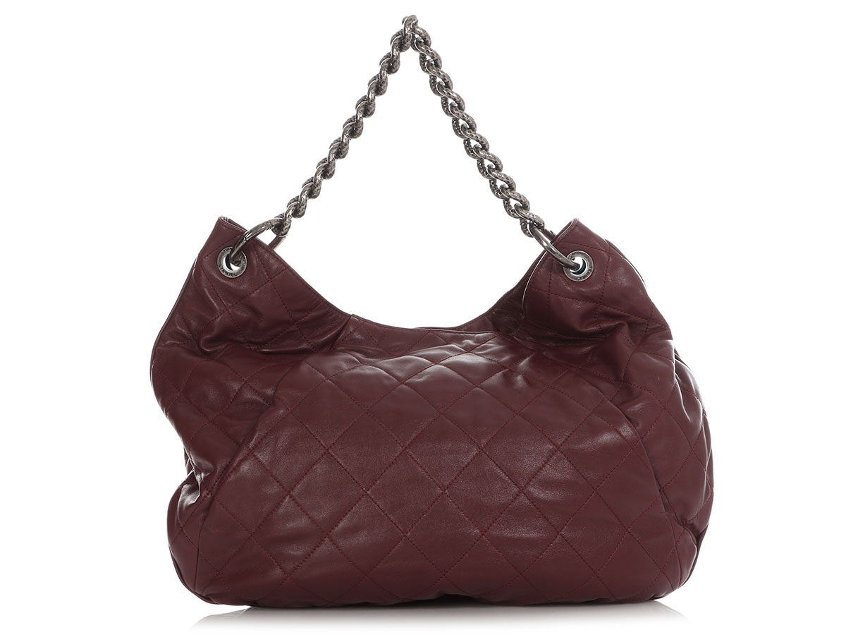 Chanel Burgundy Quilted Smooth Leather Hobo - Image 4