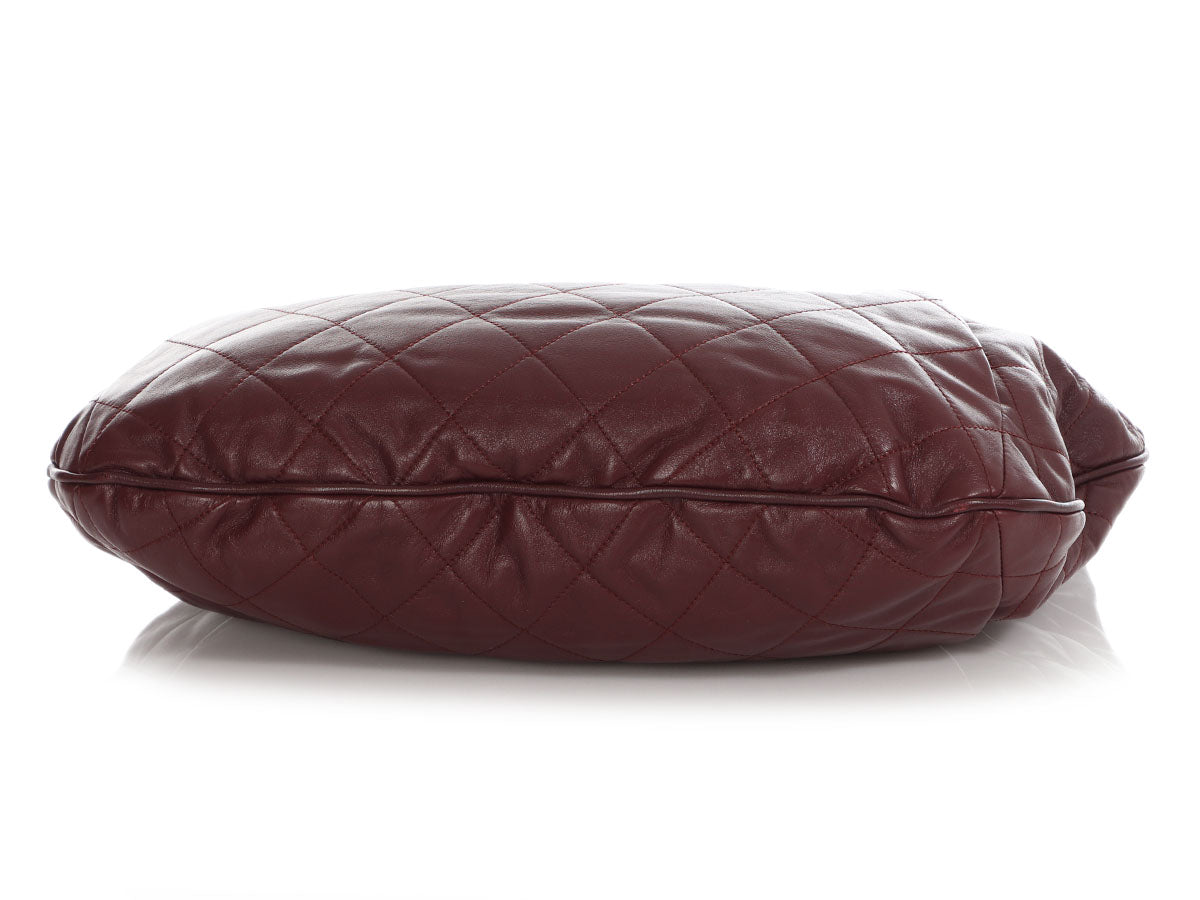 Chanel Burgundy Quilted Smooth Leather Hobo - Image 6