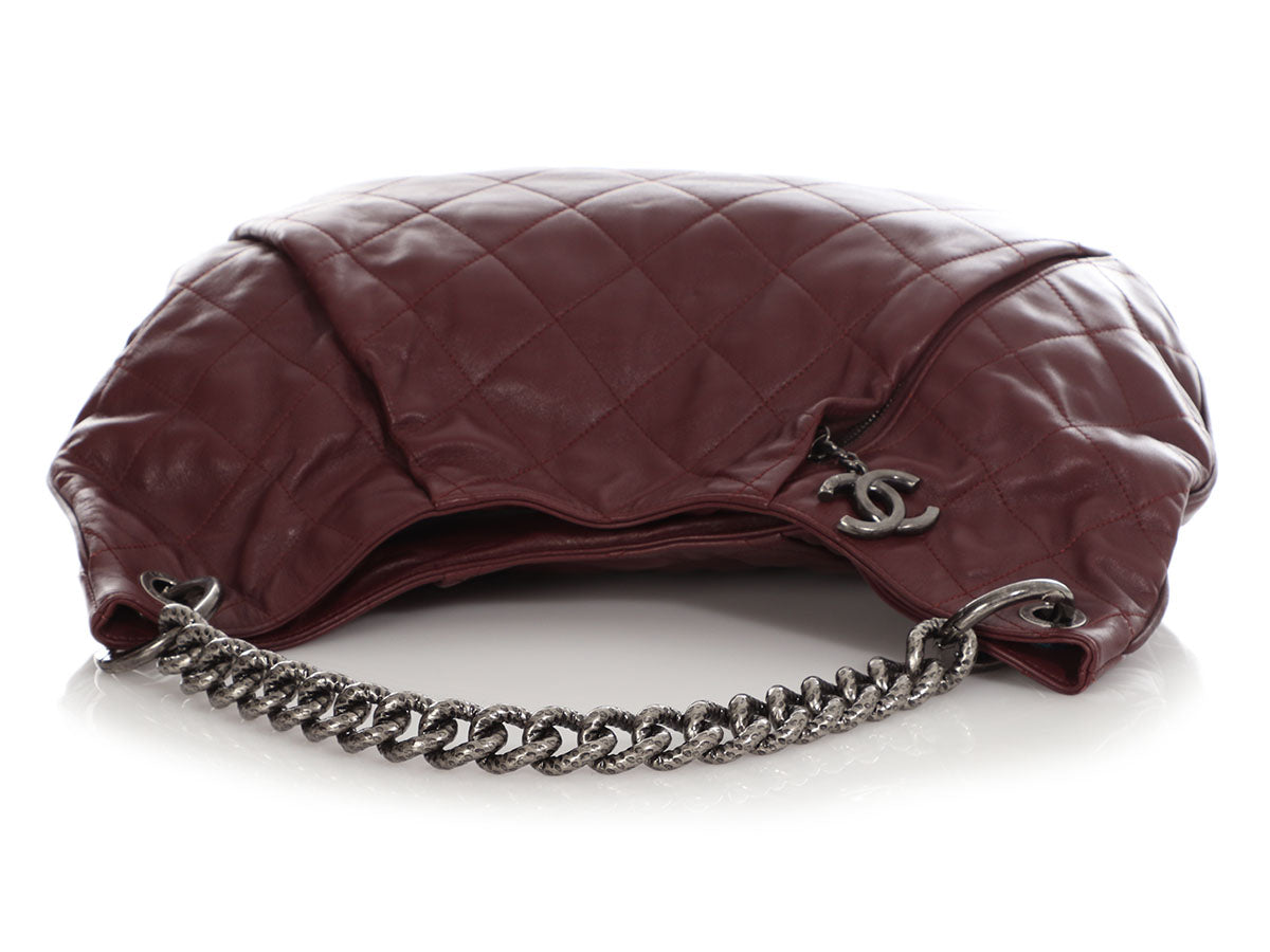 Chanel Burgundy Quilted Smooth Leather Hobo - Image 7