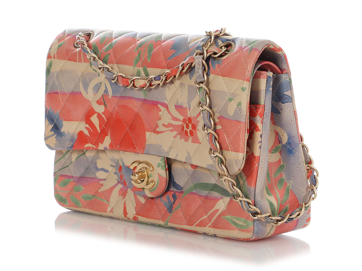 Chanel Medium/Large Watercolor Quilted Lambskin Classic Double Flap - Image 3