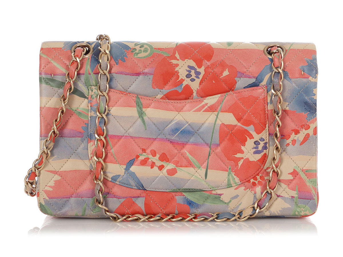 Chanel Medium/Large Watercolor Quilted Lambskin Classic Double Flap - Image 4