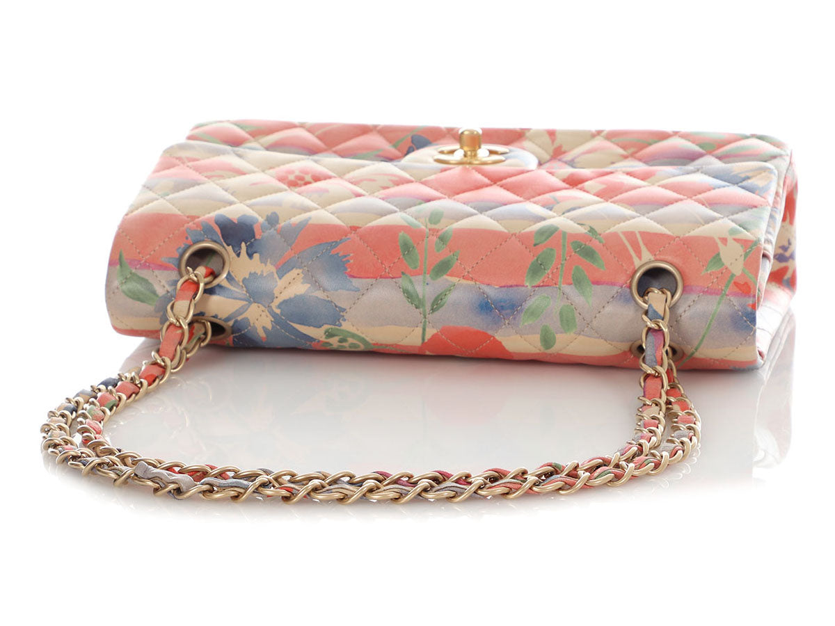 Chanel Medium/Large Watercolor Quilted Lambskin Classic Double Flap - Image 7