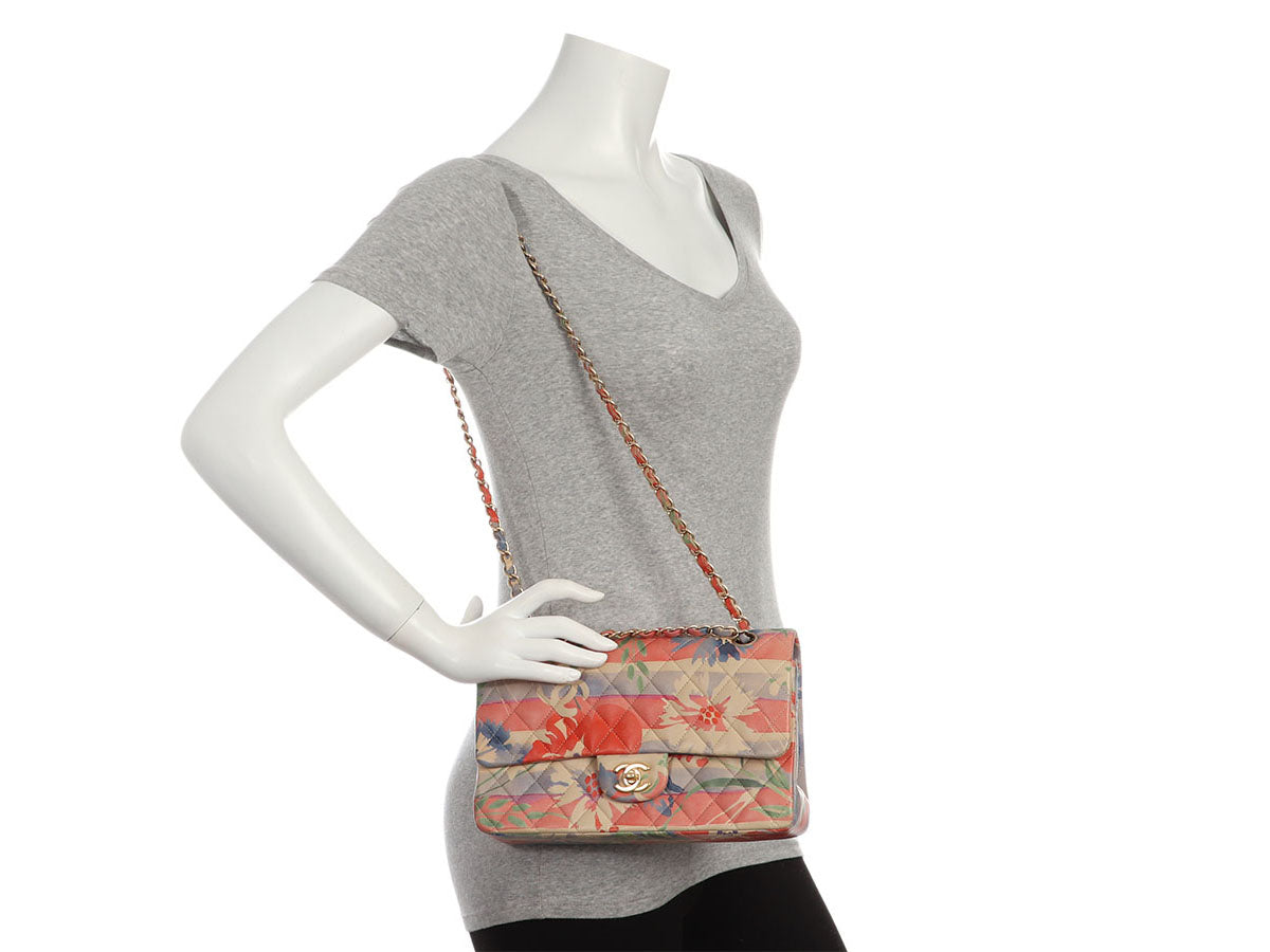 Chanel Medium/Large Watercolor Quilted Lambskin Classic Double Flap - Image 9