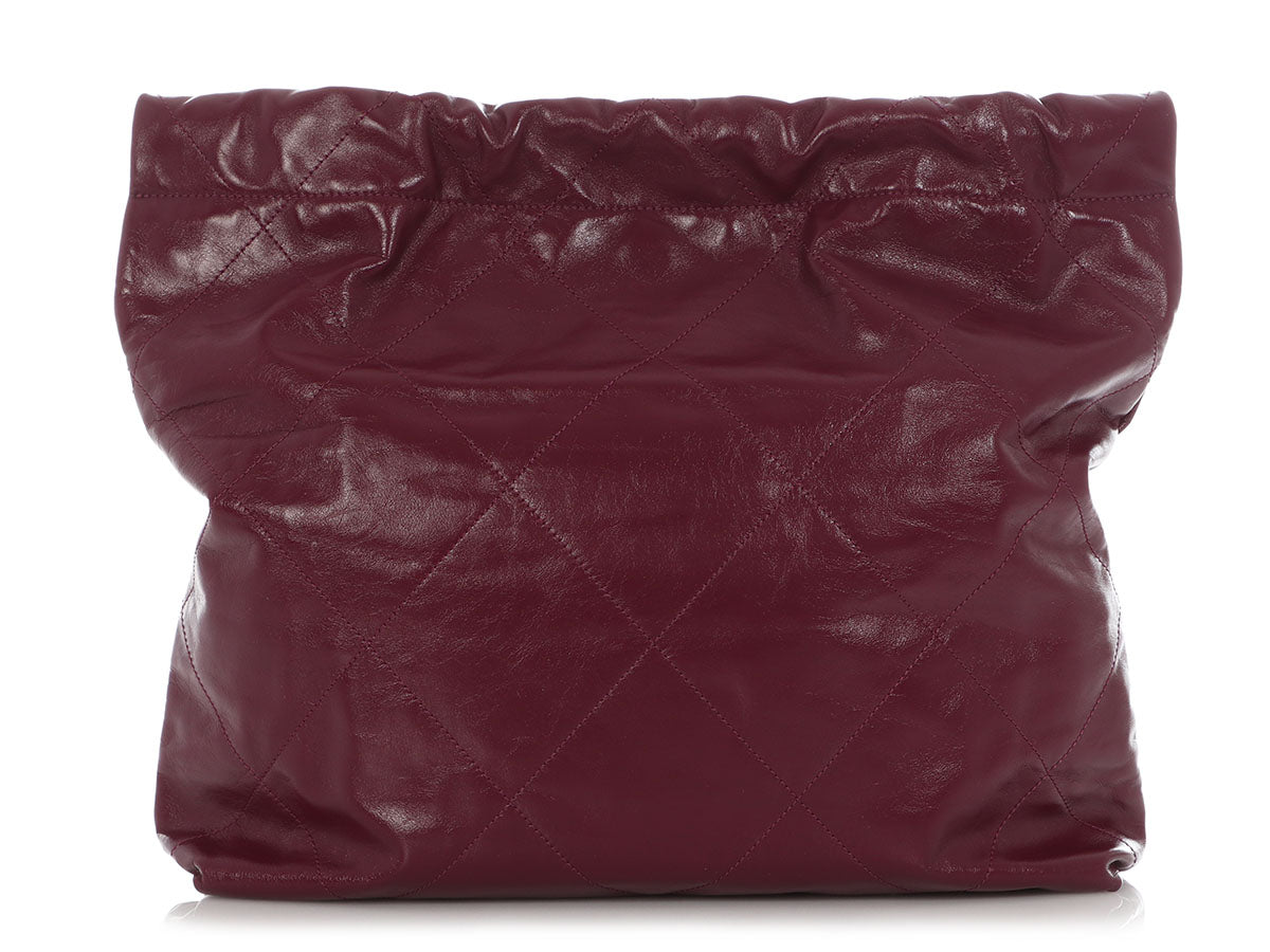 Chanel Medium Plum Shiny Quilted Calfskin 22 - Image 6