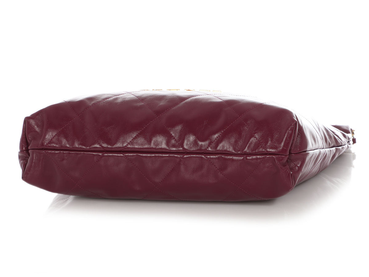 Chanel Medium Plum Shiny Quilted Calfskin 22 - Image 8