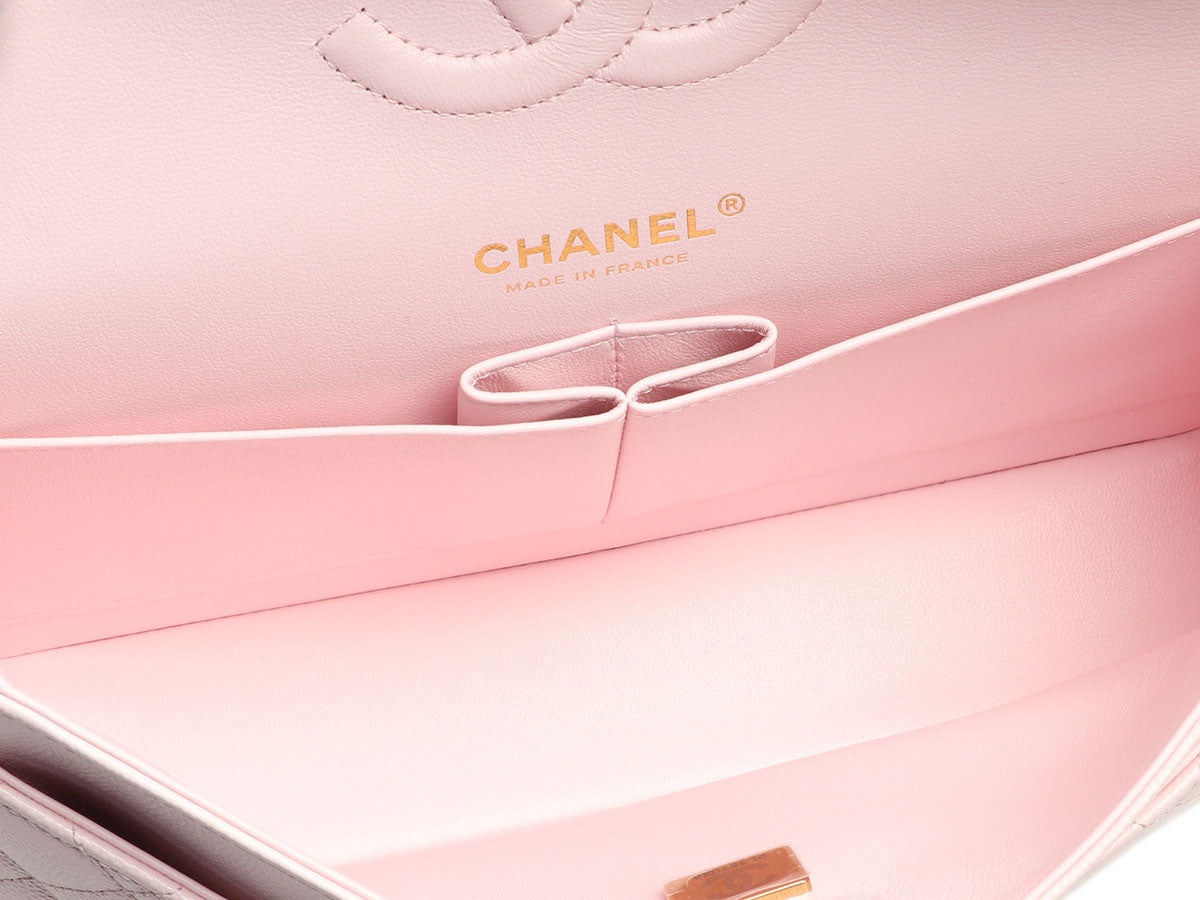Chanel Medium/Large Light Pink Shiny Caviar Classic Double Flap - Image 9