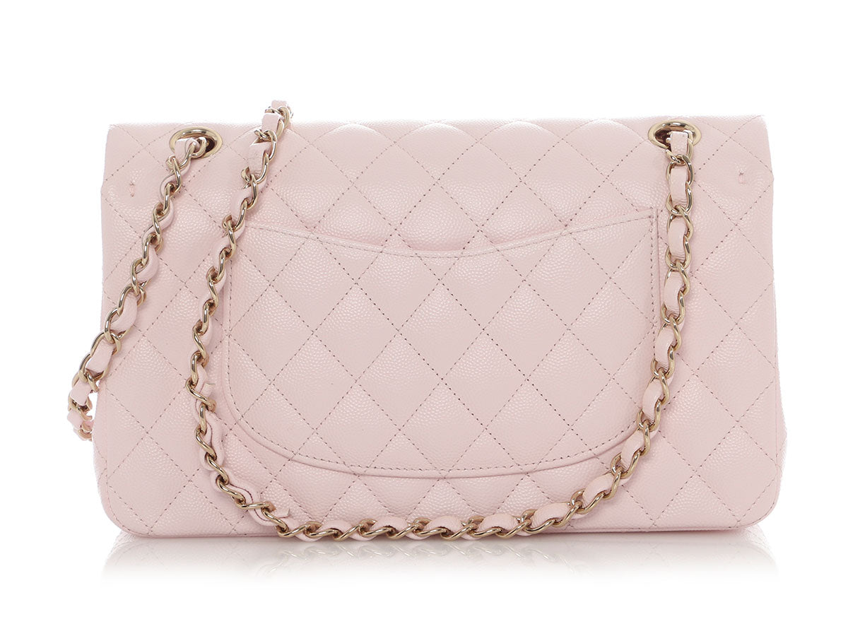 Chanel Medium/Large Light Pink Shiny Caviar Classic Double Flap - Image 5