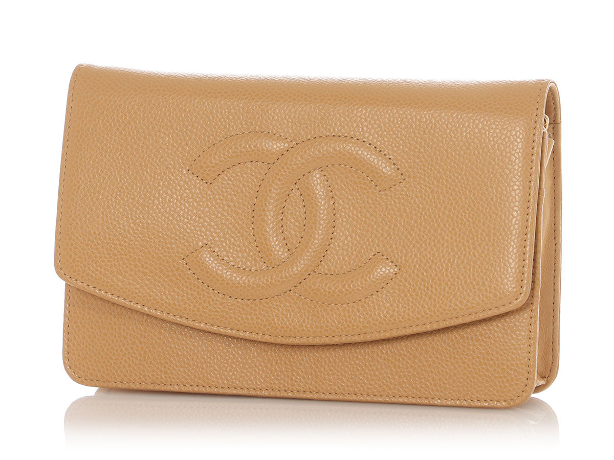 Chanel Beige Caviar and Lambskin Timeless Wallet On Chain - Image 2