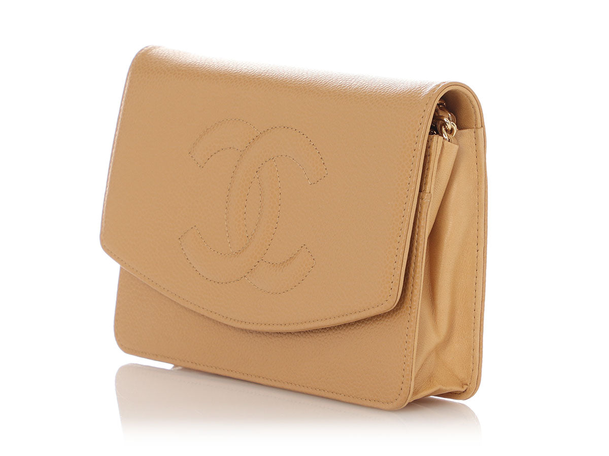 Chanel Beige Caviar and Lambskin Timeless Wallet On Chain - Image 3
