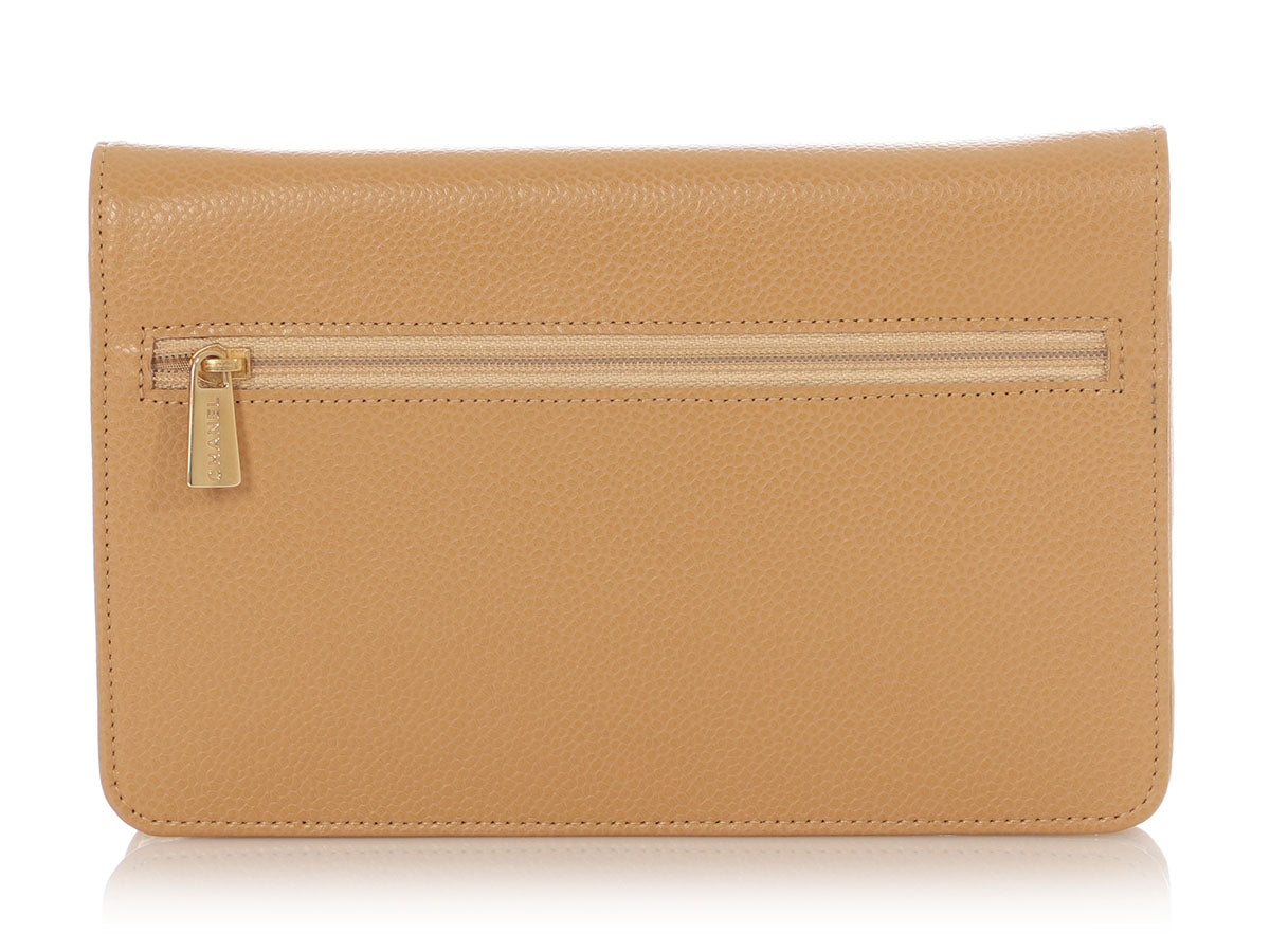Chanel Beige Caviar and Lambskin Timeless Wallet On Chain - Image 4
