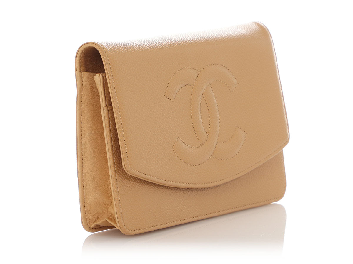 Chanel Beige Caviar and Lambskin Timeless Wallet On Chain - Image 5