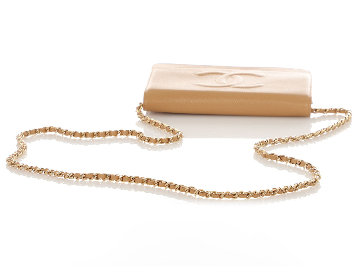Chanel Beige Caviar and Lambskin Timeless Wallet On Chain - Image 7
