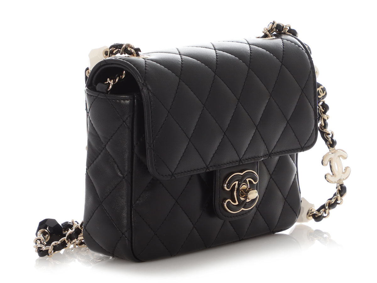 Chanel Mini Black Quilted Lambskin Heart Charms Flap - Image 6