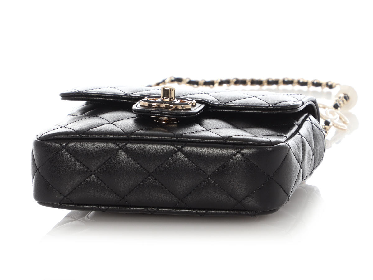 Chanel Mini Black Quilted Lambskin Heart Charms Flap - Image 7