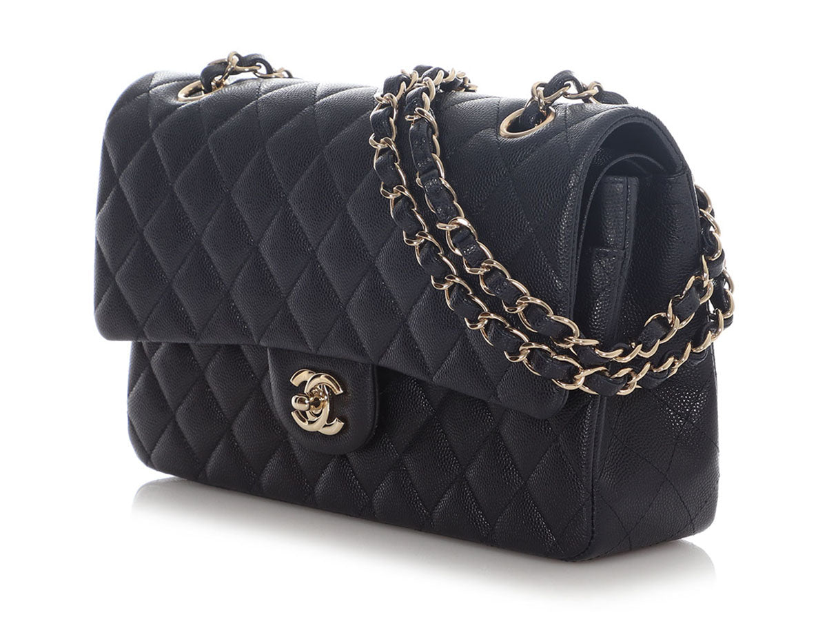Chanel Medium/Large Navy Quilted Caviar Classic Double Flap - Image 4