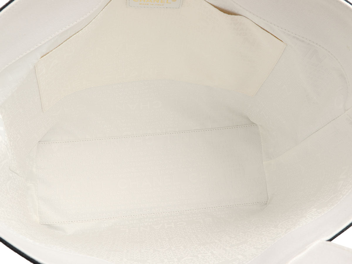 Chanel Black and White Canvas Coco Window Tote - Image 9