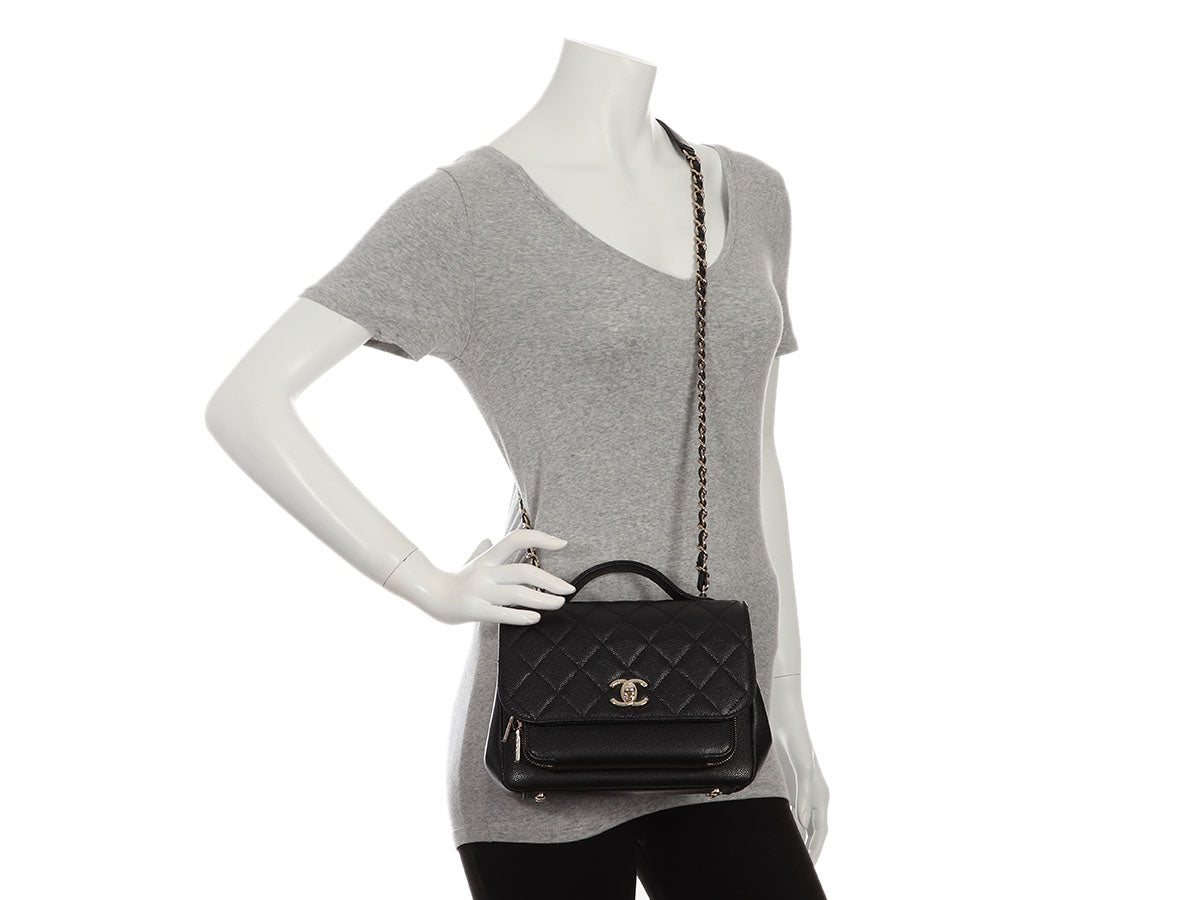 Chanel Small Black Quilted Caviar Business Affinity - Image 10