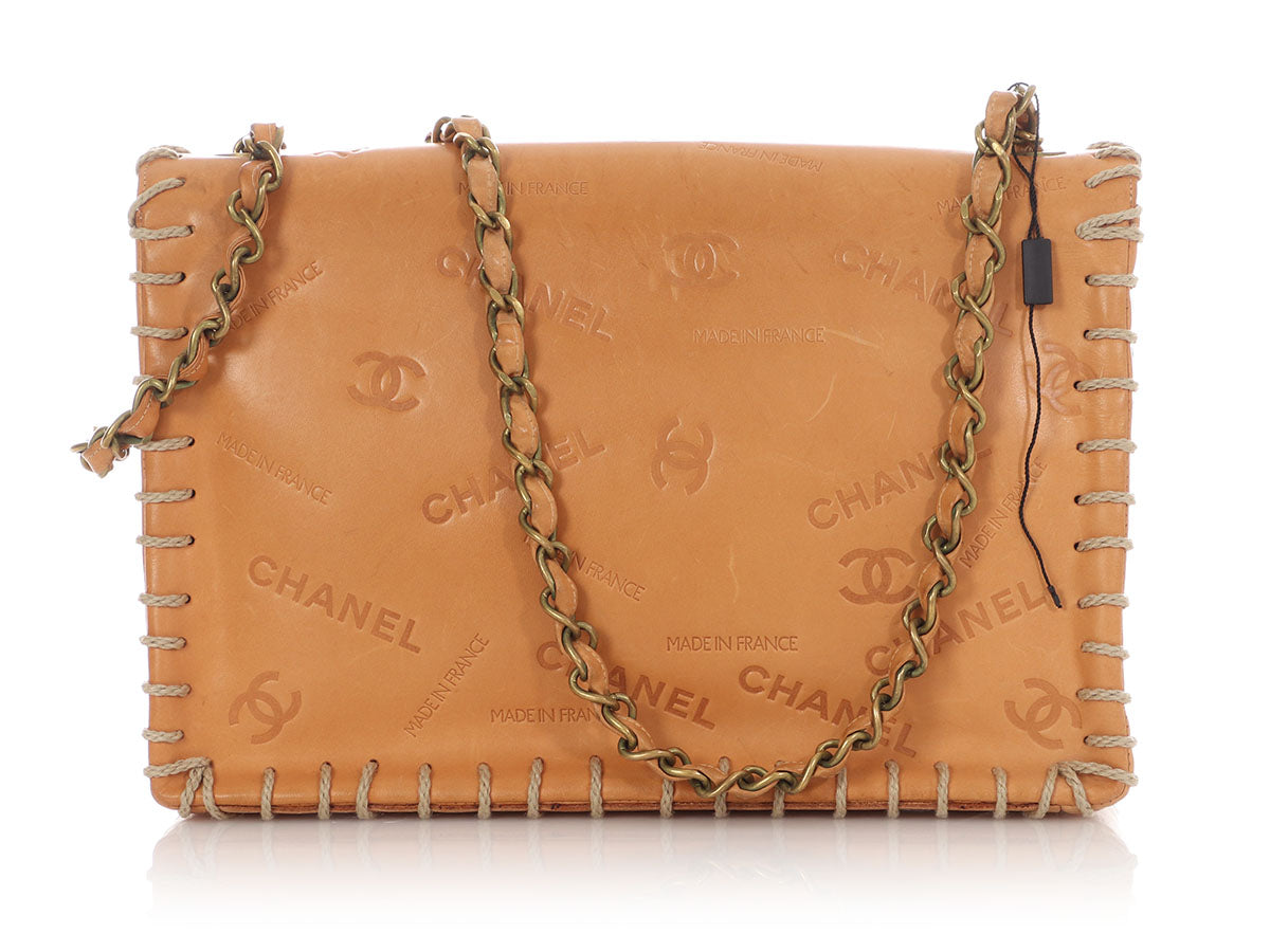 Chanel Tan Whipstitched Embossed Flap - Image 5