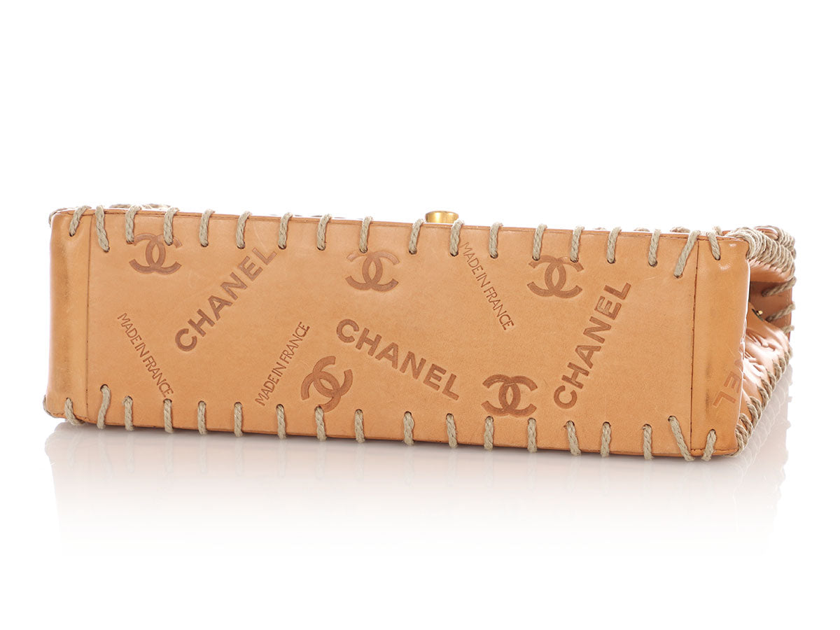 Chanel Tan Whipstitched Embossed Flap - Image 7