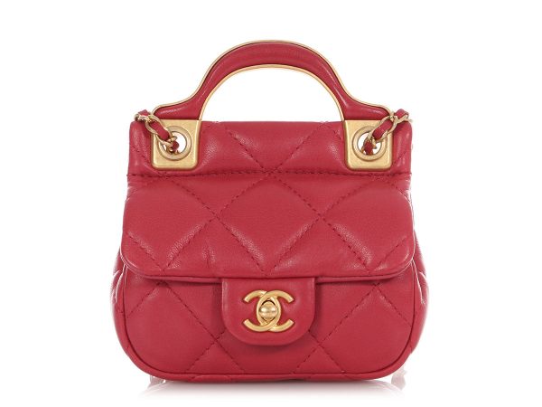 Chanel Mini Pink CC Flap Card Holder with Chain