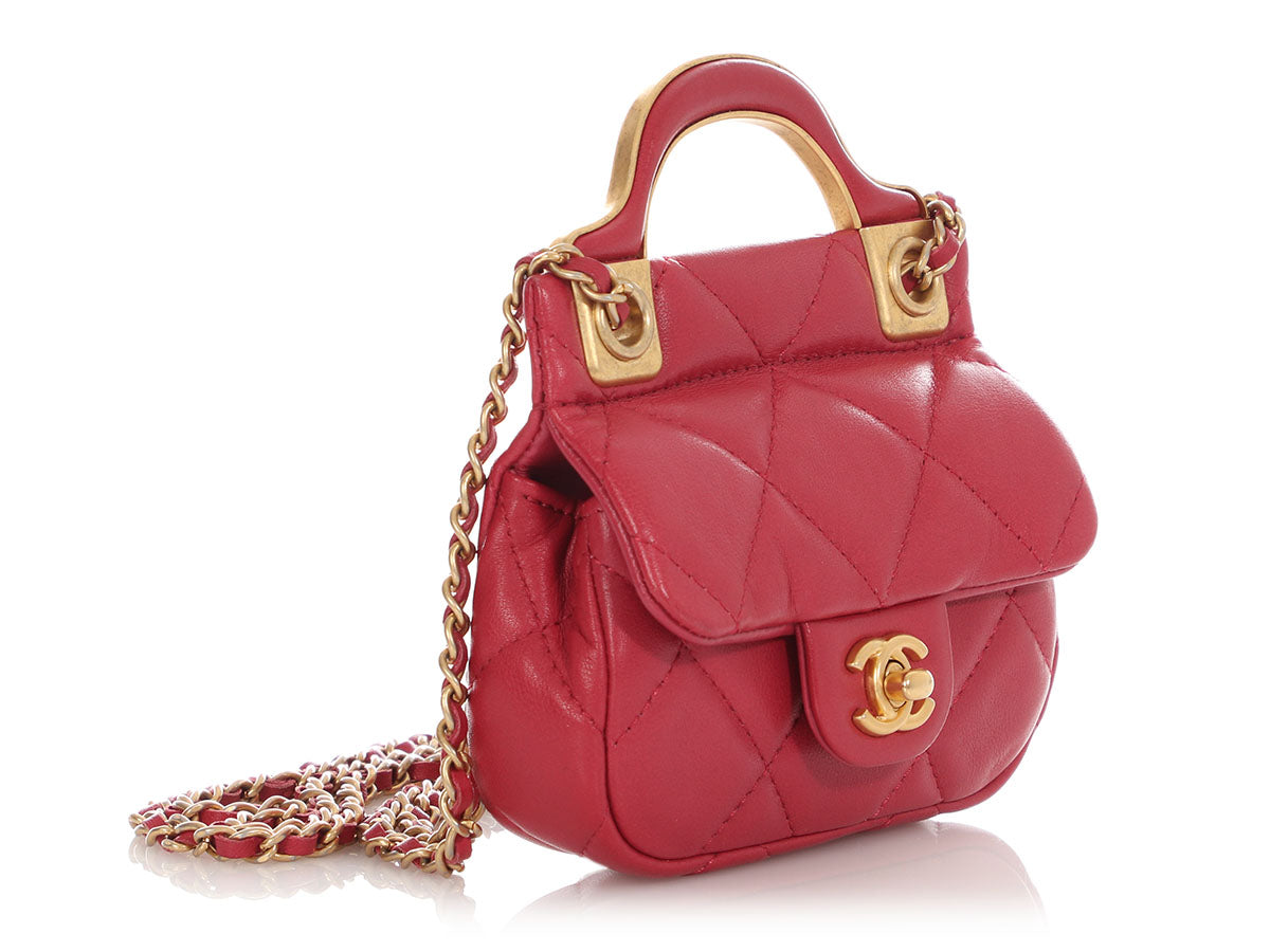 Chanel Mini Pink CC Flap Card Holder with Chain - Image 6