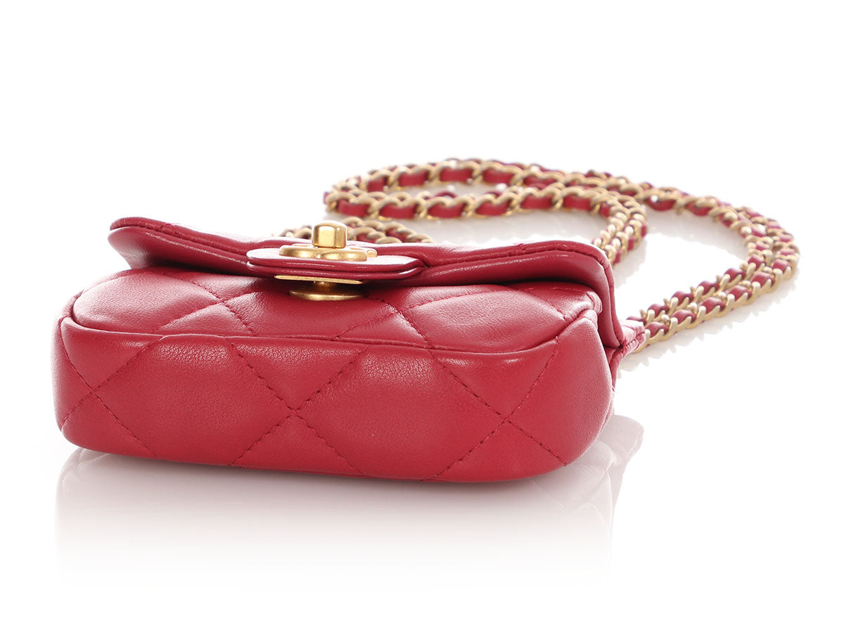 Chanel Mini Pink CC Flap Card Holder with Chain - Image 7