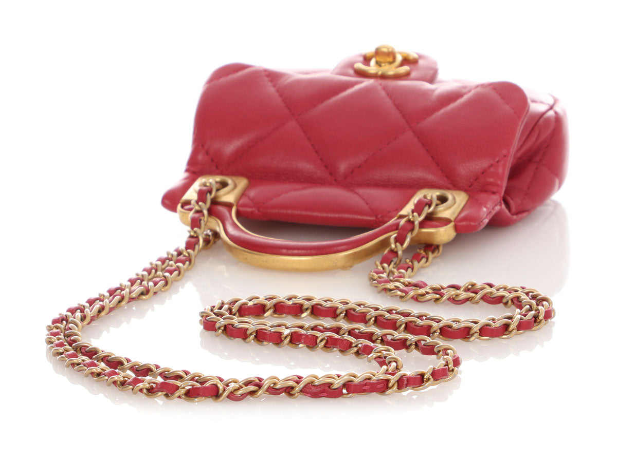 Chanel Mini Pink CC Flap Card Holder with Chain - Image 8