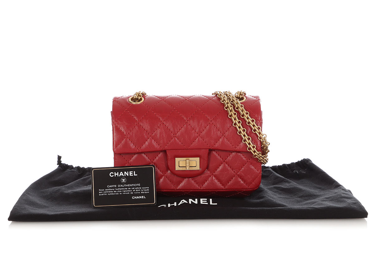 Chanel Mini Red Quilted Aged Calfskin Reissue 224 - Image 2