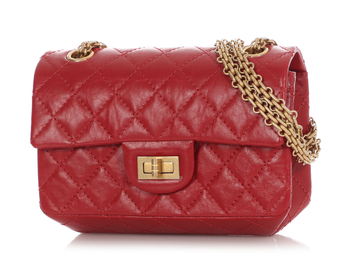Chanel Mini Red Quilted Aged Calfskin Reissue 224 - Image 3