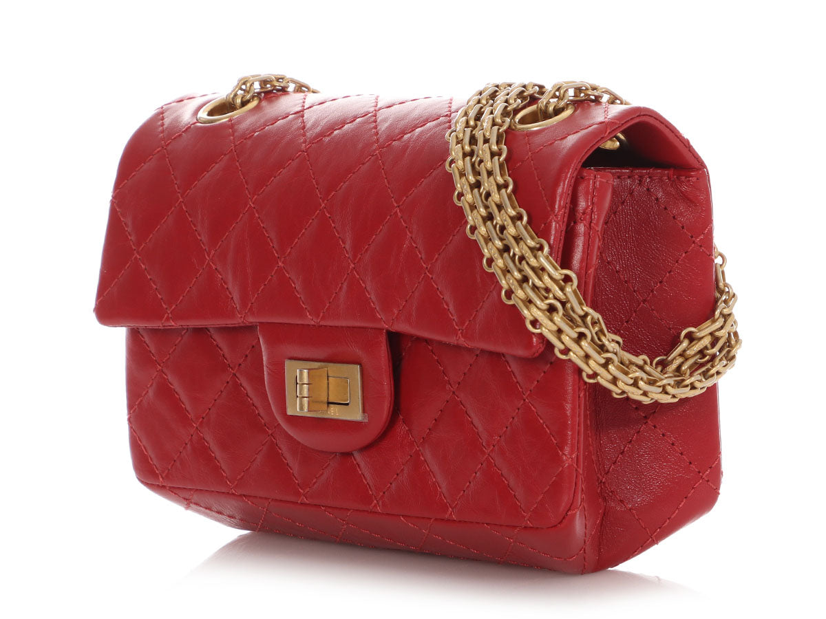Chanel Mini Red Quilted Aged Calfskin Reissue 224 - Image 4