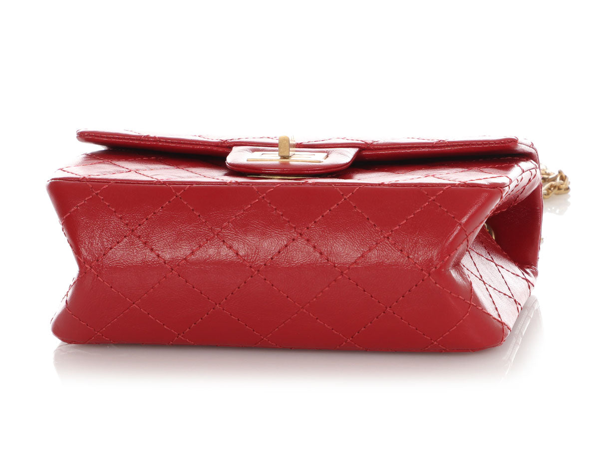Chanel Mini Red Quilted Aged Calfskin Reissue 224 - Image 7