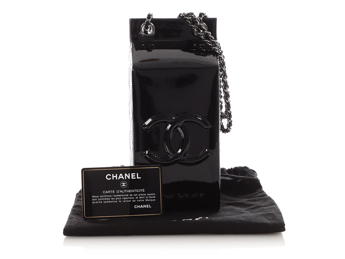 Chanel Black Patent Milk Carton Bag - Image 3