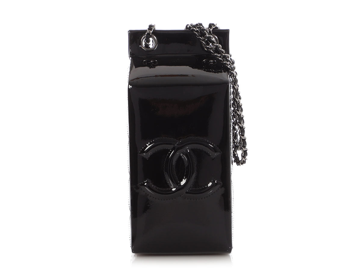 Chanel Black Patent Milk Carton Bag - Image 2
