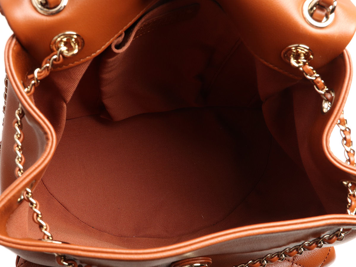 Chanel Medium Light Brown Quilted Grained Calfskin Duma Pockets Backpack - Image 9