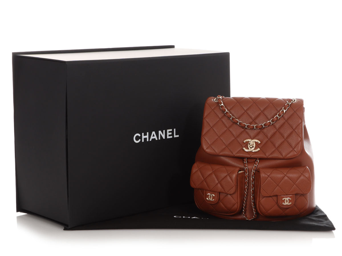 Chanel Medium Light Brown Quilted Grained Calfskin Duma Pockets Backpack - Image 2